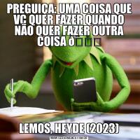 PREGUIÇA: UMA COISA QUE VC QUER FAZER QUANDO NÃO QUER FAZER OUTRA COISA LEMOS, HEYDE (2023)