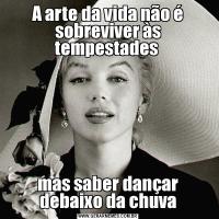 A arte da vida não é sobreviver às tempestades mas saber dançar debaixo da chuva
