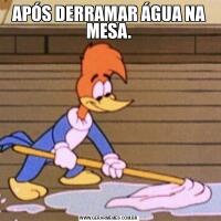 APÓS DERRAMAR ÁGUA NA MESA.