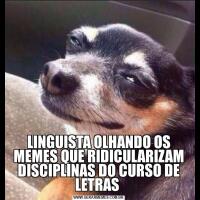LINGUISTA OLHANDO OS MEMES QUE RIDICULARIZAM DISCIPLINAS DO CURSO DE LETRAS 