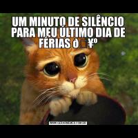 UM MINUTO DE SILÊNCIO PARA MEU ÚLTIMO DIA DE FÉRIAS 