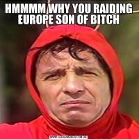 HMMMM WHY YOU RAIDING EUROPE SON OF BITCH