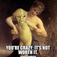 YOU'RE CRAZY; IT'S NOT WORTH IT.