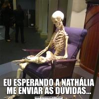 EU ESPERANDO A NATHÁLIA ME ENVIAR AS DÚVIDAS...