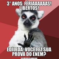 3° ANOS: FÉRIAAAAAAS! LIBERTOS!EDILEDA: VOCÊ FEZ SUA PROVA DO ENEM?