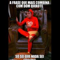 A FRASE QUE MAIS COMBINA COM DOM QUIXOTESÓ SEI QUE NADA SEI