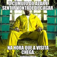 O CÚMULO DO AZAR É SENTIR VONTADE DE CAGAR NA HORA QUE A VISITA CHEGA.