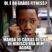 OI, É DA GRÃOS FITNESS?MANDA 10 CAIXAS DE CHÁ DE HIBISCO PRA MIM AGORA.
