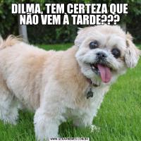 DILMA, TEM CERTEZA QUE NÃO VEM À TARDE???