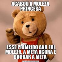 ACABOU A MOLEZA PRINCESAESSE PRIMEIRO ANO FOI MOLEZA, A META AGORA É DOBRAR A META 