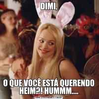 DIMI,O QUE VOCÊ ESTÁ QUERENDO HEIM?! HUMMM....