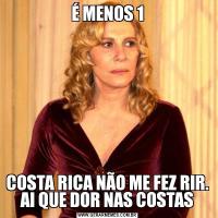 É MENOS 1COSTA RICA NÃO ME FEZ RIR.
AI QUE DOR NAS COSTAS