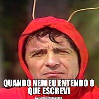 QUANDO NEM EU ENTENDO O QUE ESCREVI