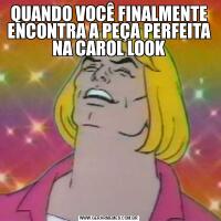 QUANDO VOCÊ FINALMENTE ENCONTRA A PEÇA PERFEITA NA CAROL LOOK