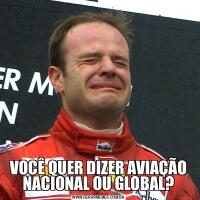 VOCÊ QUER DIZER AVIAÇÃO NACIONAL OU GLOBAL?