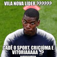 VILA NOVA LÍDER ??????CADÊ O SPORT, CRICIÚMA E VITÓRIAAAAA    ?