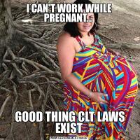 I CAN'T WORK WHILE PREGNANT...  GOOD THING CLT LAWS EXIST