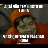 AÇAÍ NÃO TEM GOSTO DE TERRAVOCÊ QUE TEM O PALADAR RUIM