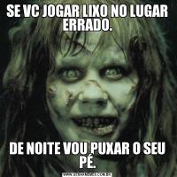 SE VC JOGAR LIXO NO LUGAR ERRADO.DE NOITE VOU PUXAR O SEU PÉ.