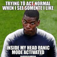TRYING TÔ ACT NORMAL WHEN I SEE SOMENTE I LIKEINSIDE MY HEAD PANIC MODE ACTIVATED