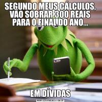 SEGUNDO MEUS CÁLCULOS, VÃO SOBRAR 300 REAIS PARA O FINAL DO ANO...EM DÍVIDAS