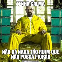 TENHA CALMANÃO HÁ NADA TÃO RUIM QUE NÃO POSSA PIORAR