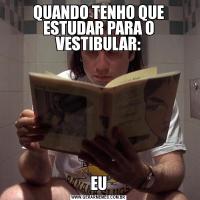 QUANDO TENHO QUE ESTUDAR PARA O VESTIBULAR:EU