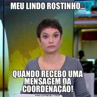 MEU LINDO ROSTINHO...QUANDO RECEBO UMA MENSAGEM DA COORDENAÇÃO!