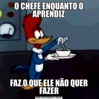 O CHEFE ENQUANTO O APRENDIZFAZ O QUE ELE NÃO QUER FAZER