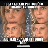 TODA A AULA DE PORTUGUÊS 3 TENTANDO ENTENDER...A DIFERENÇA ENTRE TUDO E TODO