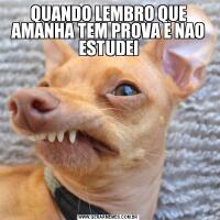 QUANDO LEMBRO QUE AMANHA TEM PROVA E NAO ESTUDEI