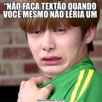 “NÃO FAÇA TEXTÃO QUANDO VOCÊ MESMO NÃO LERIA UM 