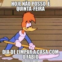 HOJE NÃO POSSO, É QUINTA-FEIRADIA DE LIMPAR A CASA COM O FABIO