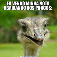 EU VENDO MINHA NOTA ABAIXANDO AOS POUCOS: