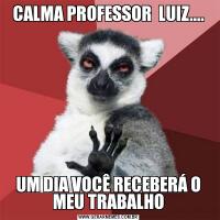 CALMA PROFESSOR  LUIZ....UM DIA VOCÊ RECEBERÁ O MEU TRABALHO