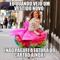 EU QUANDO VEJO UM VESTIDO NOVO:(NAO PAGUEI A FATURA DO CARTÃO AINDA)