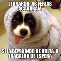 LEONARDO, AS FÉRIAS ACABARAMSEJA BEM VINDO DE VOLTA, O TRABALHO DE ESPERA