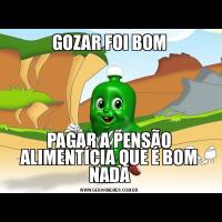 GOZAR FOI BOMPAGAR A PENSÃO ALIMENTÍCIA QUE É BOM NADA