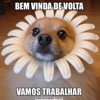 BEM VINDA DE VOLTAVAMOS TRABALHAR