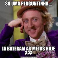 SÓ UMA PERGUNTINHA ...JÁ BATERAM AS METAS HOJE ???