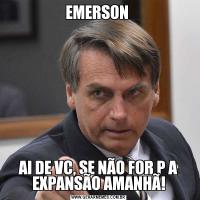 EMERSON AI DE VC, SE NÃO FOR P A EXPANSÃO AMANHÃ!