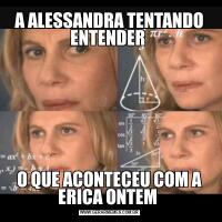 A ALESSANDRA TENTANDO ENTENDER O QUE ACONTECEU COM A ERICA ONTEM 