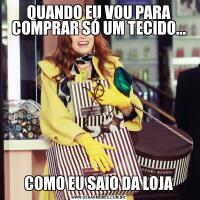 QUANDO EU VOU PARA COMPRAR SÓ UM TECIDO...COMO EU SAIO DA LOJA