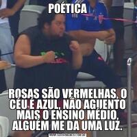 POÉTICAROSAS SÃO VERMELHAS, O CÉU É AZUL, NÃO AGUENTO MAIS O ENSINO MÉDIO, ALGUÉM ME DA UMA LUZ.