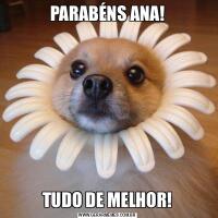 PARABÉNS ANA!TUDO DE MELHOR!
