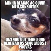 MINHA REAÇÃO AO OUVIR MEU CONSULTORDIZENDO QUE TENHO QUE REALIZAR OS SIMULADOS E PROVAS