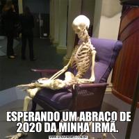 ESPERANDO UM ABRAÇO DE 2020 DA MINHA IRMÃ. 