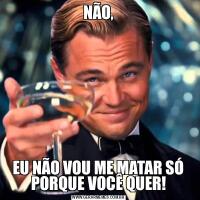 NÃO,EU NÃO VOU ME MATAR SÓ PORQUE VOCÊ QUER!