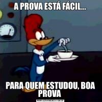 A PROVA ESTÁ FÁCIL...PARA QUEM ESTUDOU, BOA PROVA 