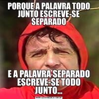 PORQUE A PALAVRA TODO JUNTO ESCREVE-SE SEPARADOE A PALAVRA SEPARADO ESCREVE-SE TODO JUNTO...